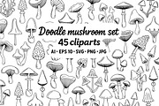 Doodle mushroom set, a Food Illustration by ananastya (Thumbnail 1 of 3)