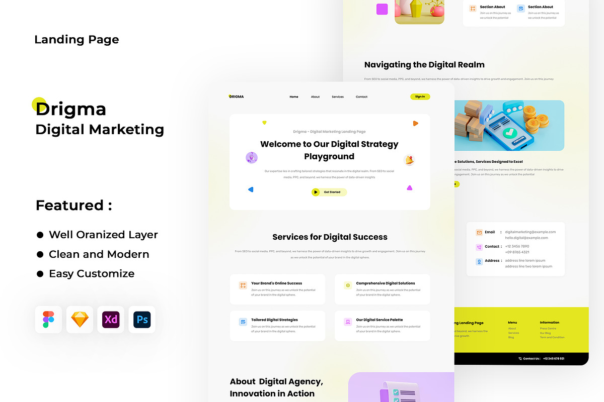 Digital Marketing Landing Page, a Websites & App Template by ENATIVE (Photo 1 of 4)