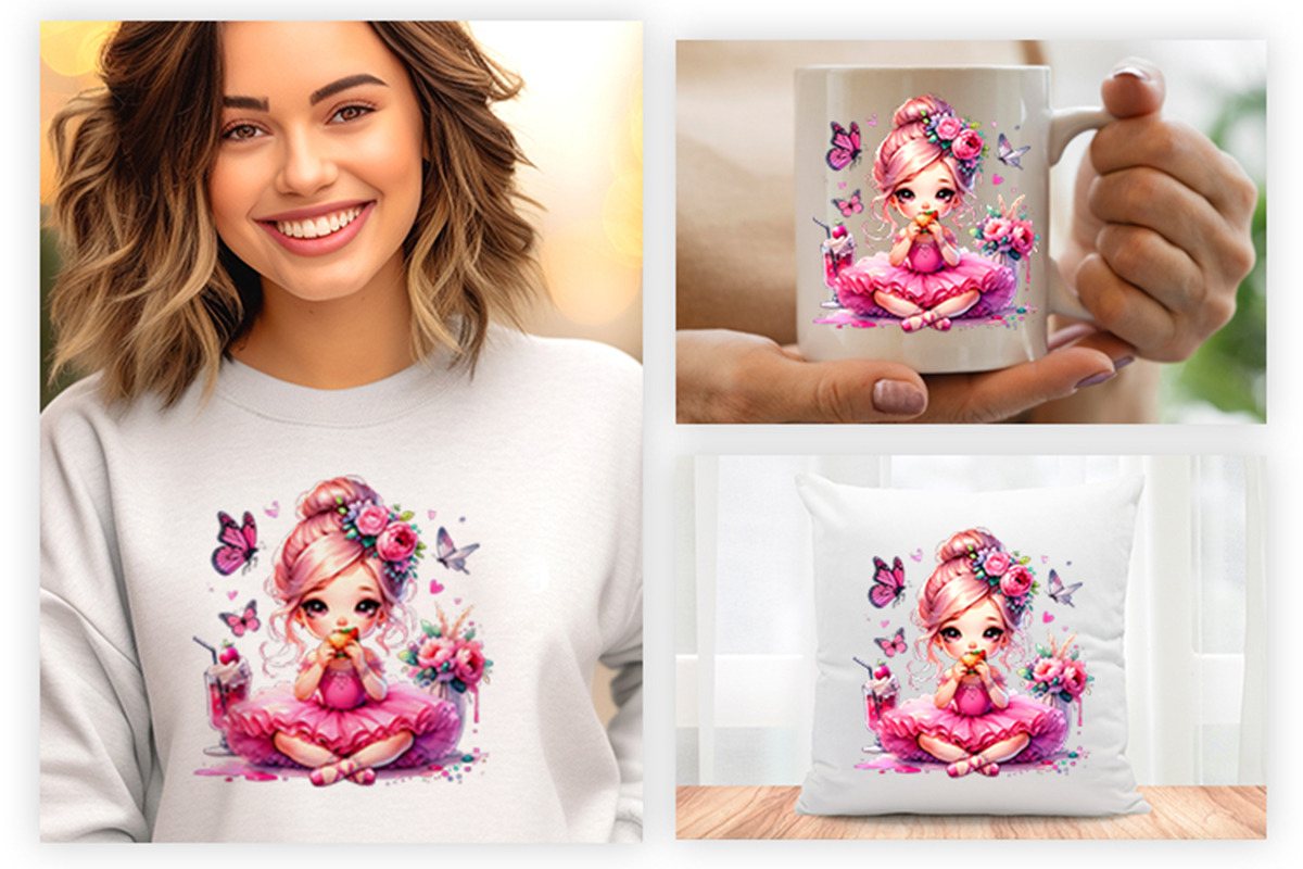Watercolor Pink Ballerina Clipart, a Person Illustration by Creative Arslan (Photo 7 of 10)
