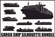 Ocean Ship & Boat Vector Silhouettes, an Illustration by jahid234 (Thumbnail 1 of 9)