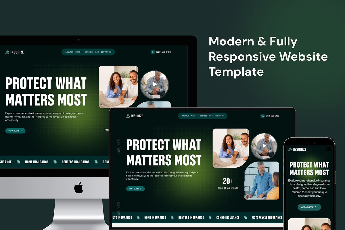 Insurize, Insurance Website Template preview 3
