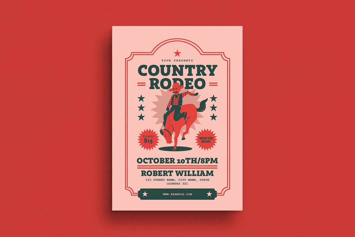Retro Country Rodeo Event Flyer, a Flyer Template by Guuver (Photo 1 of 3)