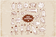 Astronomy and space doodle elements, a Technology Illustration by Elina_Li (Thumbnail 10 of 18)