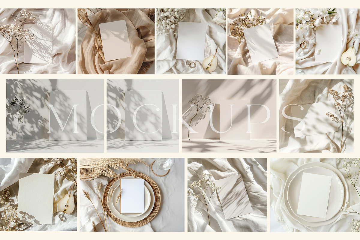 Seasonal Stationery Card Mockups., a Product Mockup by Designwork (Photo 4 of 11)