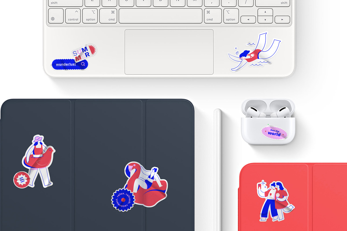 Summer activities sticker pack