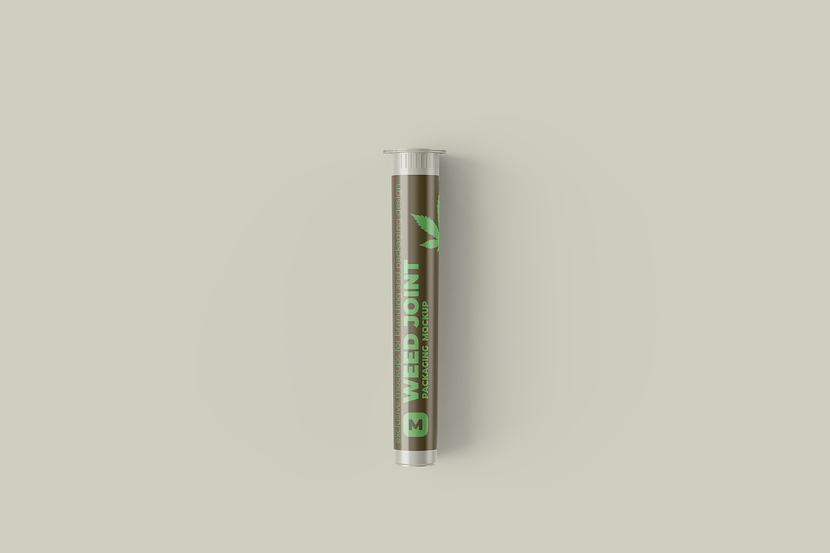 Weed Joint Pre Roll Cannabis Tube, a Cups & Container Mockup by easymock (Photo 8 of 9)