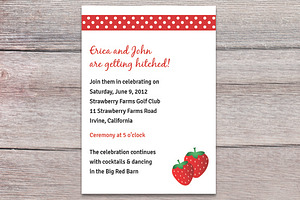Strawberry fields invitation, an Invitation Template by Claudia Petrilli Design