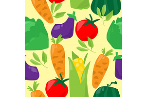 Vegetables seamless pattern. Organic, a Food Illustration by Maria Starus