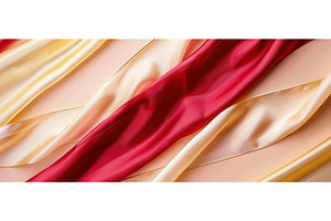 Luxurious red and gold satin ribbons, an Abstract Photo by piter.goskov