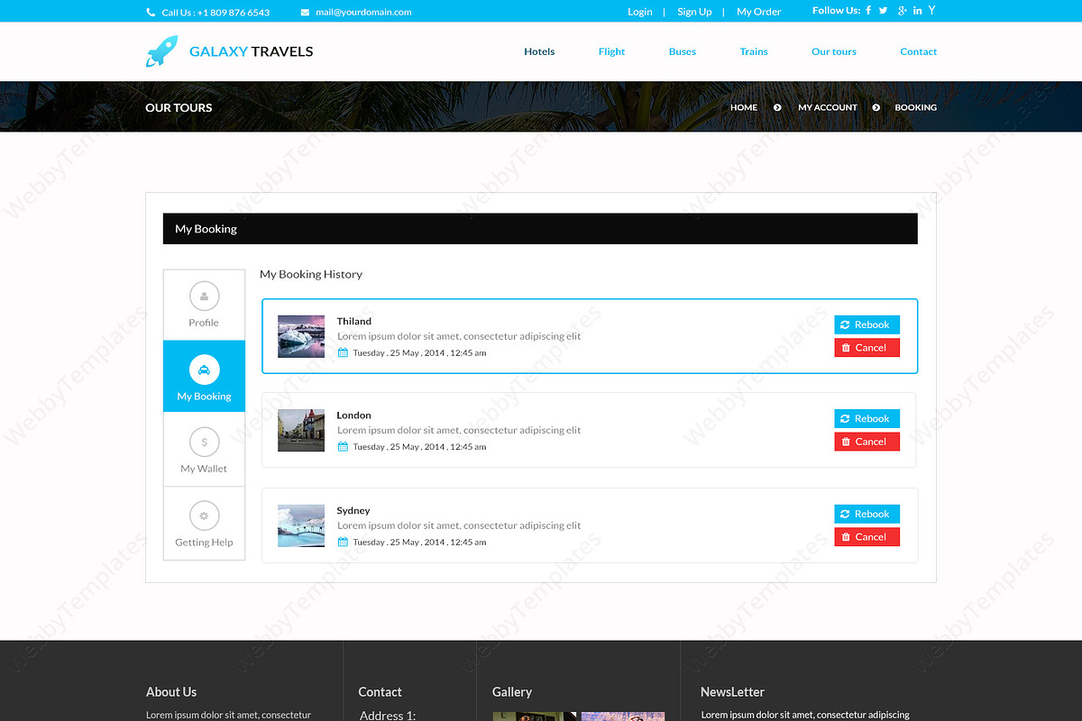 Galaxy- Travels PSD Website Template, a Websites & App Template by WebbyTemplates (Photo 9 of 12)
