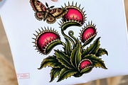 Retro Tattoo Venus Flytrap Clipart, a Seasonal Illustration by Tanya Kart (Thumbnail 4 of 8)