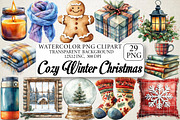 Watercolor Cozy Winter Christmas Cli, an Illustration by DreamPrint404 (Thumbnail 1 of 6)