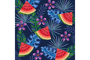 Tropical Garden With Watermelon