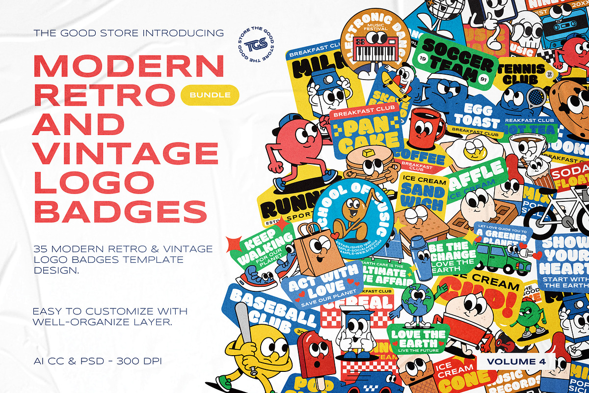 Illustration Logo Badges Bundle #4, a Branding & Logo Template by The Good Store (Photo 1 of 10)