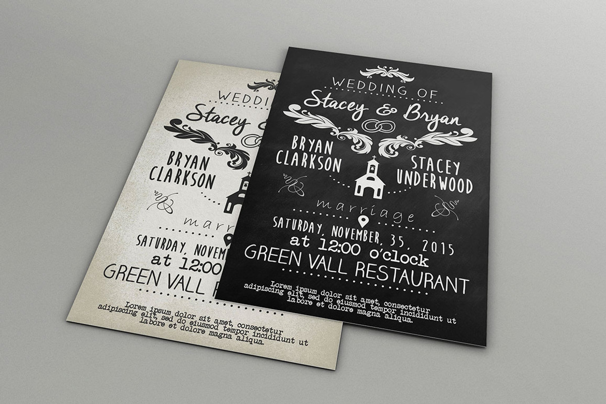 Vintage Wedding Invitation Template, an Invitation Template by Graphicfy Templates (Photo 4 of 5)