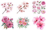 Bright Pink floral Clipart, an Illustration by DreamArtGraphic (Thumbnail 4 of 4)