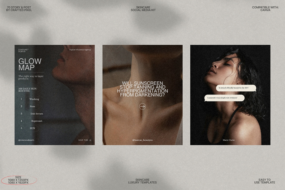 Minimal Skincare Post & Story Set preview 6
