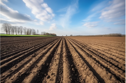 Ploughed dark ground. Generate AI, a Nature Photo by Ylivdesign