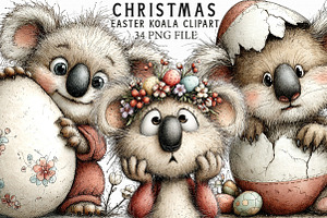Whimsical Easter Koala Clipart, an Illustration by Libby Wishes