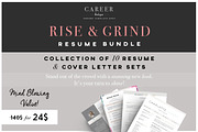 Rise & Grind-Resume & letter Bundle, a Resume Template by careerboutique (Thumbnail 1 of 6)