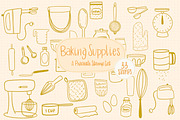 Baking Supplies Procreate Stamp Set, a Brushes & More by Sometimes Crafter Studio (Thumbnail 1 of 6)