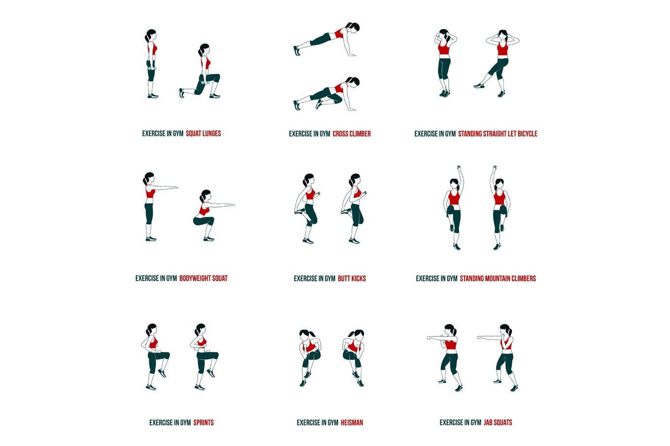 Aerobic And Workout Icons by Handy Trendy  Creative Market
