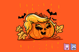 Trump Pumpkin, a Person Illustration by MISS CHATZ