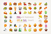 Colourful Autumn Icons Set, a Graphic by Moonery's (Thumbnail 4 of 5)