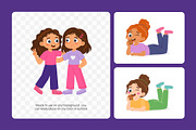 100 Girl Flat Vector Icons, an Emoji Icon by Creative Stall (Thumbnail 5 of 9)