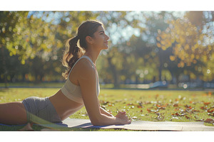 Yoga Practice in Autumn Sunshine, a Nature Photo by LaVika