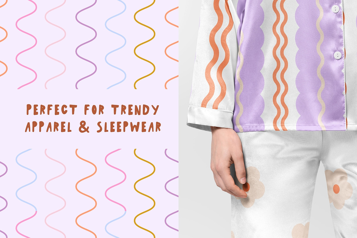 Wave & Blossom Seamless Patterns, a Pattern Graphic by PaperJamLab (Photo 10 of 21)
