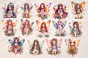 Cute Fairy Clipart - 14 Graphics, a Person Illustration by Leakedink (Thumbnail 3 of 4)