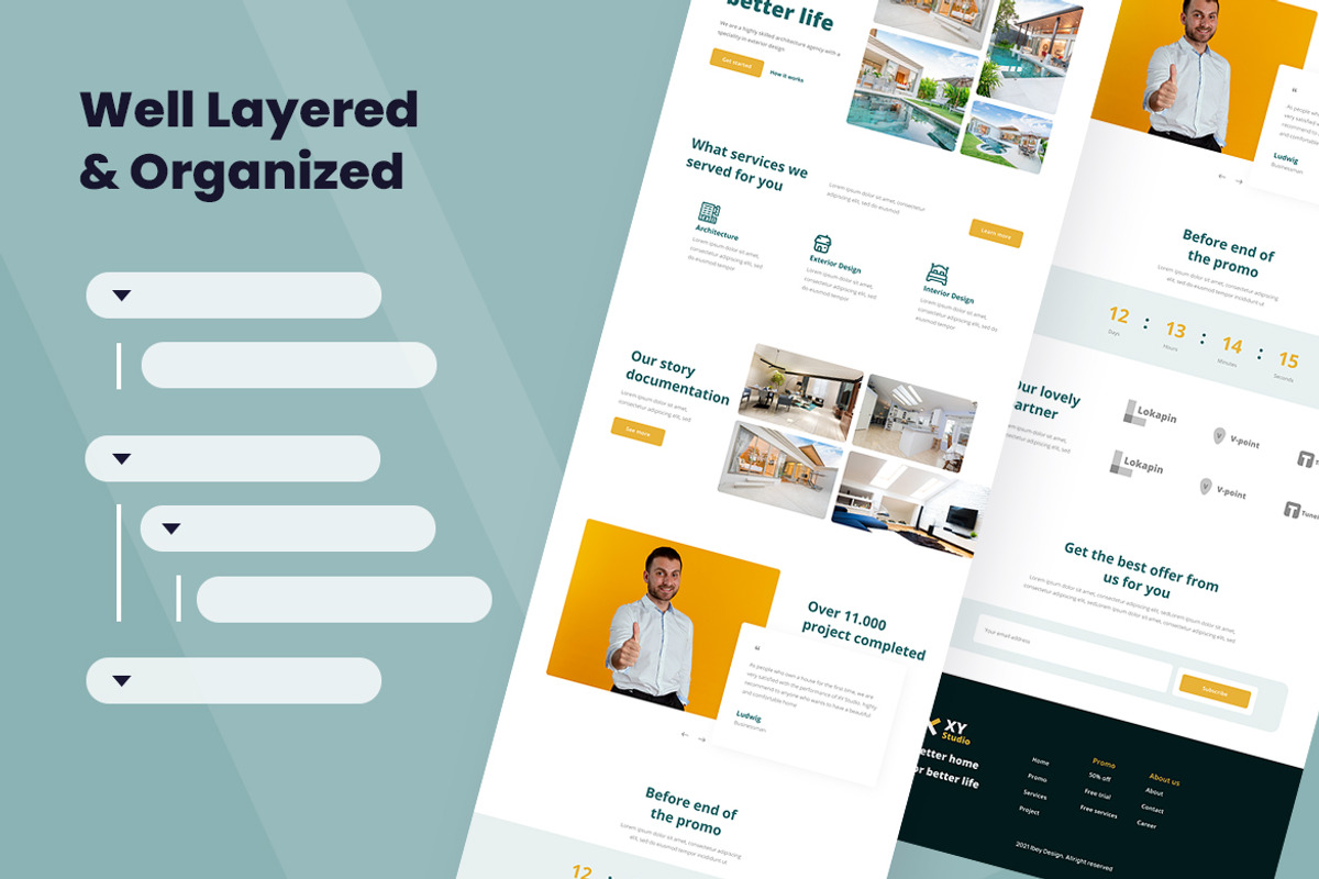 Architecture Web Design, a Wireframe Template by INSPR STD (Photo 4 of 6)
