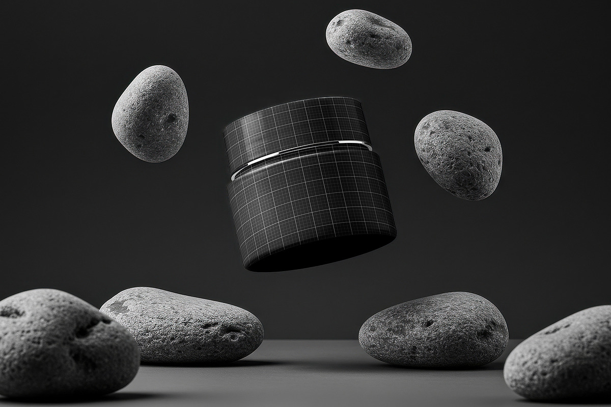 Cosmetic Jar Floating Mockups, a Mockup by Luuqas Design (Photo 1 of 3)