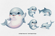 15 Bundle Watercolor Dolphin Fish, an Animal Illustration by Morspective (Thumbnail 6 of 8)