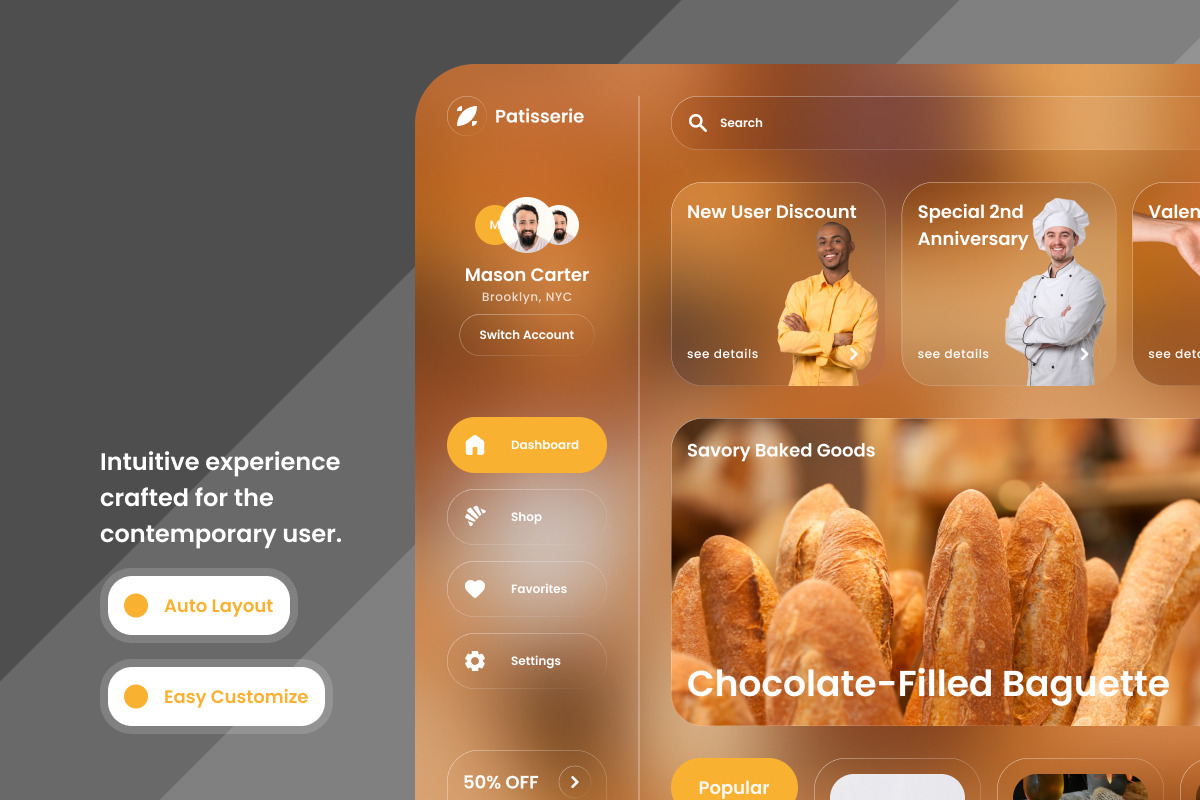 Patisserie - Bakery Shop DashboardV2, an UI Kit Template by twinstd