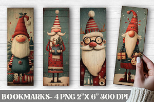 Christmas Quirky Santa Bookmarks, an Illustration by DreamPrint404
