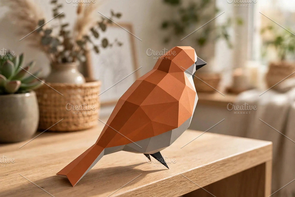 Sparrow sculpture - 3d papercraft, a Card Template by PAPER amaze (Photo 2 of 3)