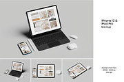 iPhone 12 & iPad Pro Mockup, an iPhone Mockup by zpackcreative (Thumbnail 1 of 6)