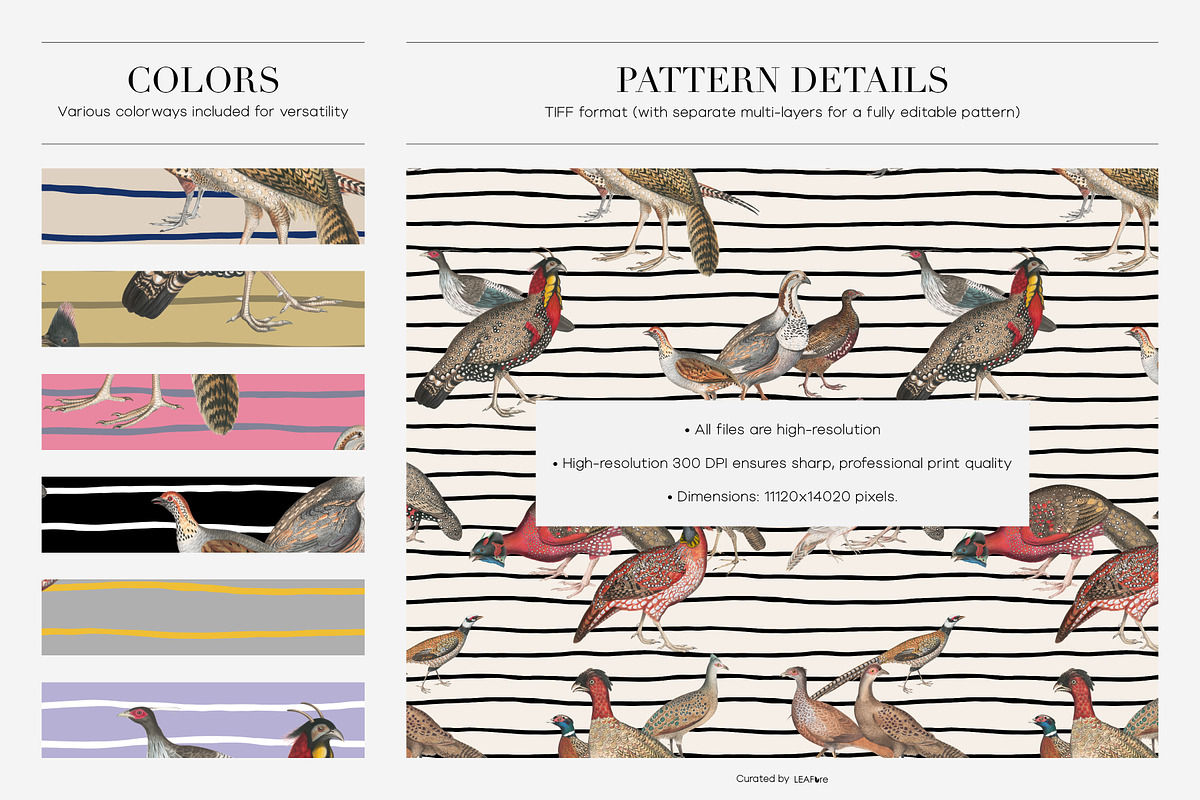Gilded Feathers Vintage Prints 2026, a Pattern Graphic by LEAFure (Photo 2 of 10)