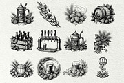 Oktoberfest Engraving Graphics, a Seasonal Illustration by DENIDigitalArtSudio (Thumbnail 5 of 7)