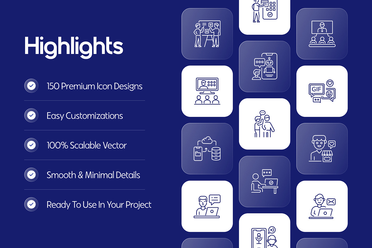 Communication Vector Icons, an Outline Icon by Prosymbols (Photo 2 of 8)