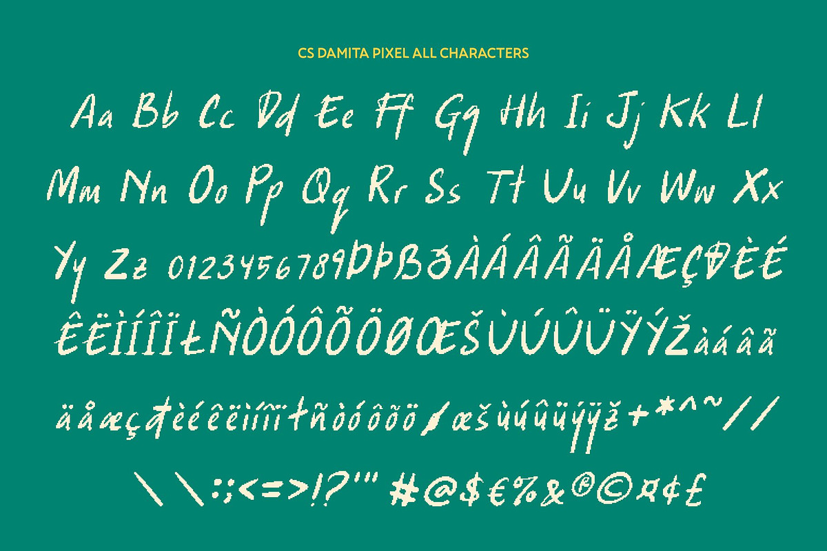 CS Damita Pixel, a Handwritten Font by Craft Supply Co. (Photo 8 of 8)