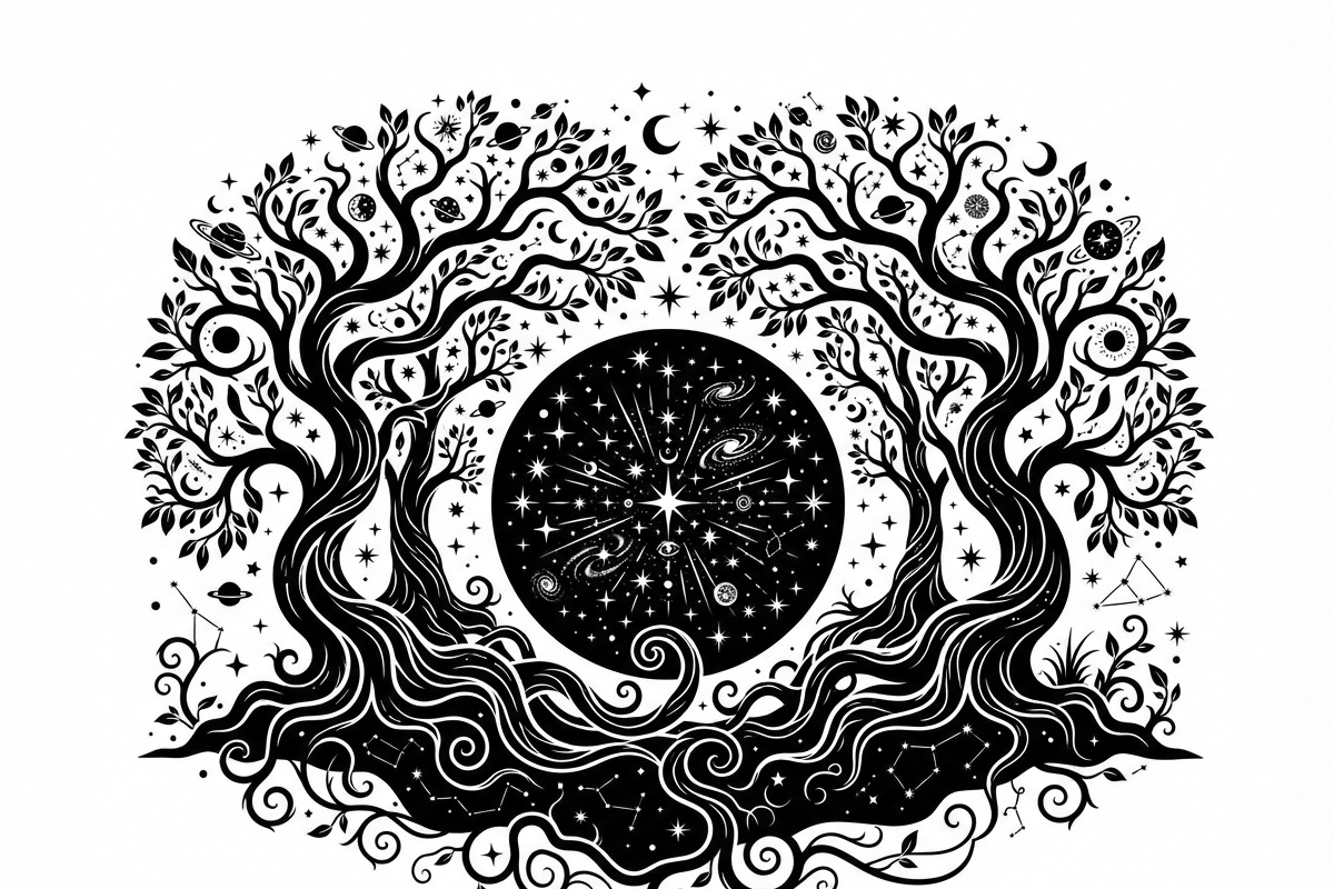 50 Mystical Galaxy Forest Silhouette, a Technology Illustration by Amazin_art (Photo 27 of 33)