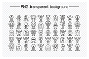 100 Funny Monster Characters Icons, a Decorative Illustration by Designfour (Thumbnail 2 of 7)