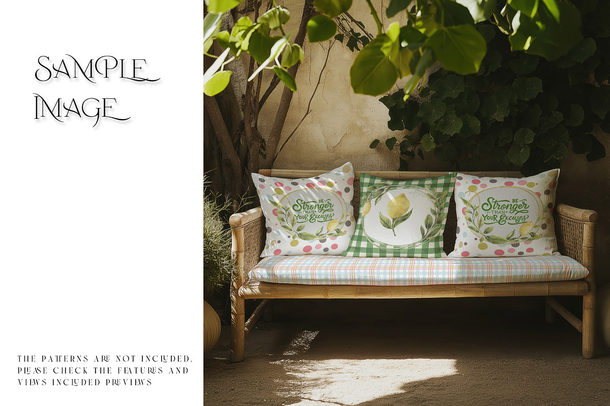 Outdoor Pillows & Bench Cushions, a Mockup by mock-ups (Photo 7 of 14)
