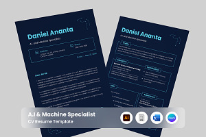CV Resume for AI and Machine Experts, a Resume Template by twinstd
