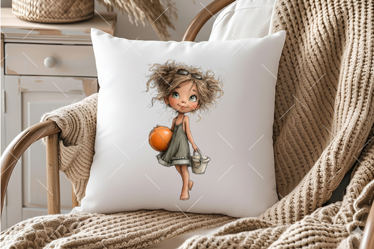 Summer Beach Girl Clipart, a Seasonal Illustration by OK Design (Photo 4 of 6)
