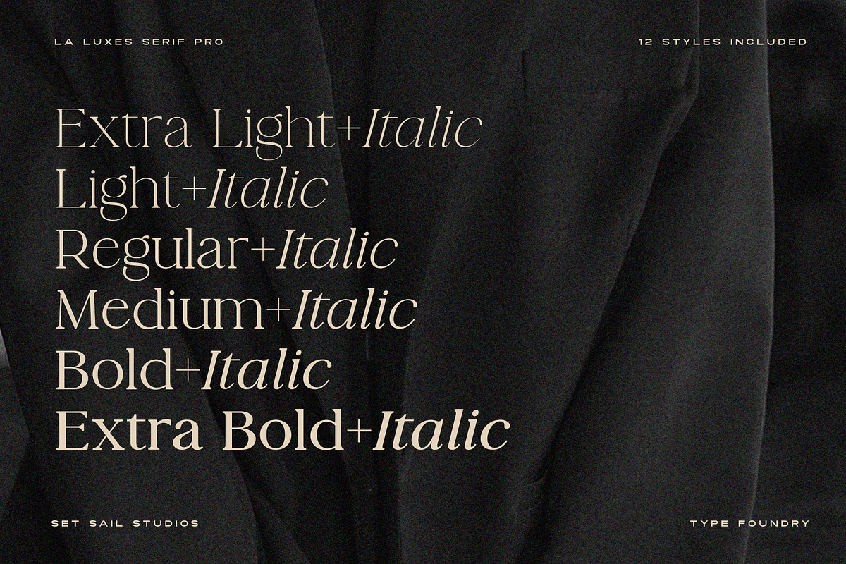 La Luxes Serif Pro 12 Font Family, a Serif Font by Sam Parrett (Photo 2 of 12)