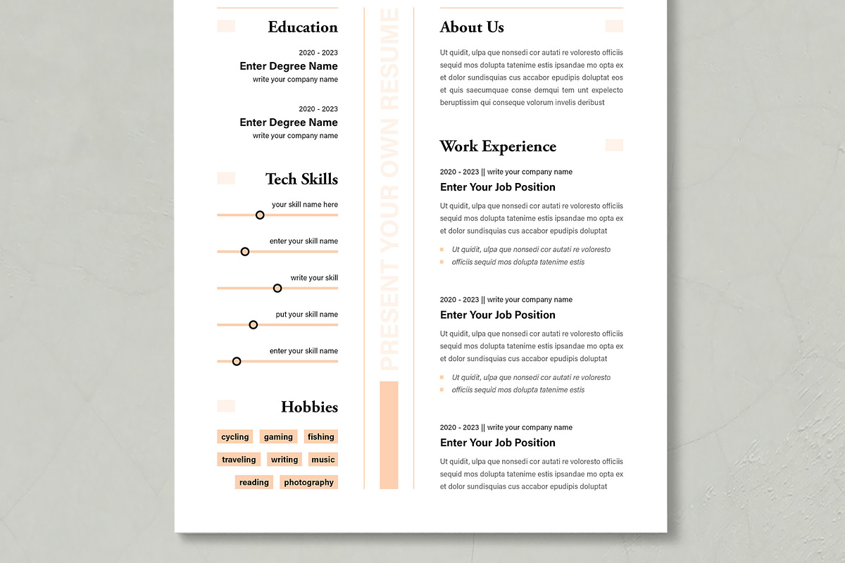 Modern Minimalist Resume Template, a Resume Template by MightyDesign (Photo 3 of 10)